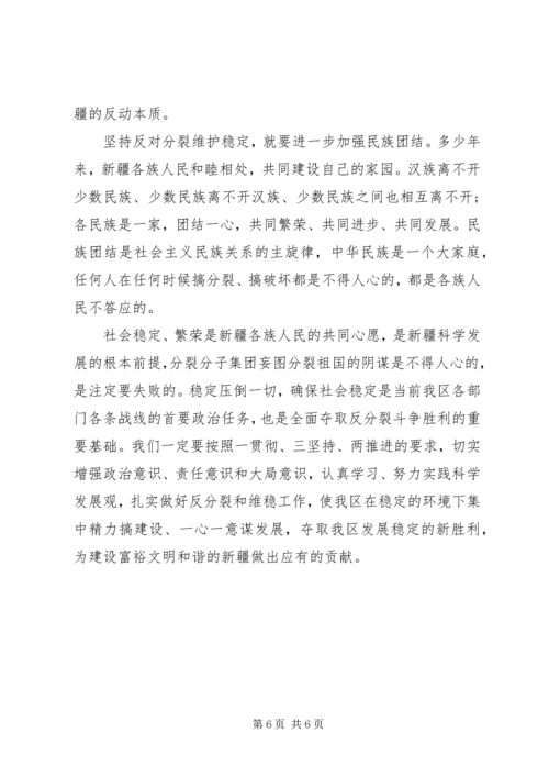 学习新疆维稳精神心得体会.docx