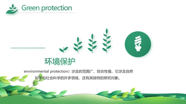 绿色清新环保节能工作总结汇报动态PPT
