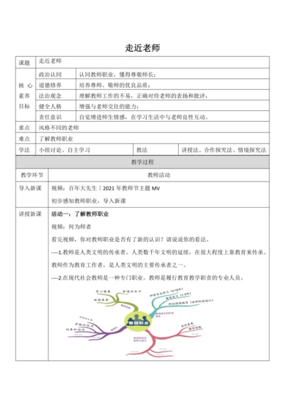 【核心素养目标】6.1《走近老师》教案