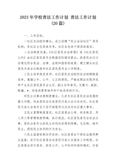 2023年学校普法工作计划 普法工作计划(20篇).docx