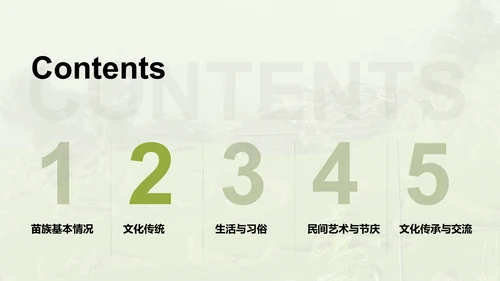 绿色现代苗族文化概览培训课件PPT模板