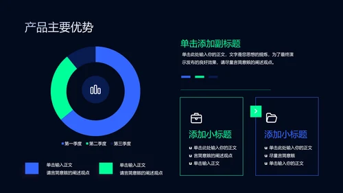 蓝绿色渐变商务风产品发布会通用PPT演示模板