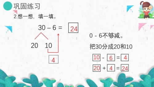 6.5两位数减一位数(退位)、整十数（教学课件）一年级数学下册 人教版（共19张PPT）