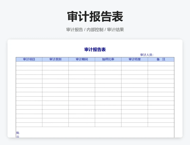 审计报告表