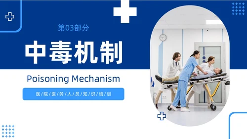 蓝色简约急性中毒知识培训PPT护理