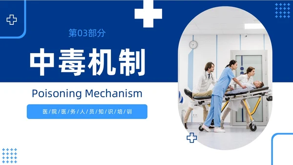 蓝色简约急性中毒知识培训PPT护理