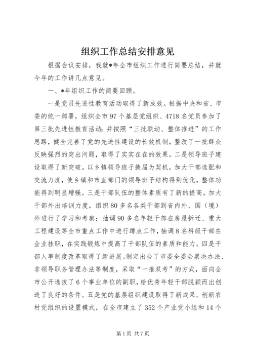 组织工作总结安排意见.docx