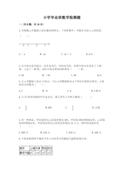 小学毕业班数学检测题附完整答案【名校卷】.docx