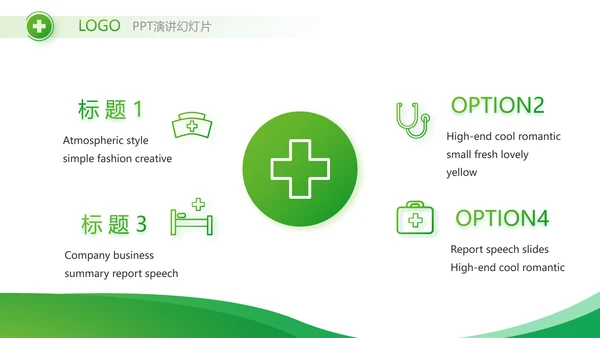 绿色简约医疗医药公司简介总结PPT