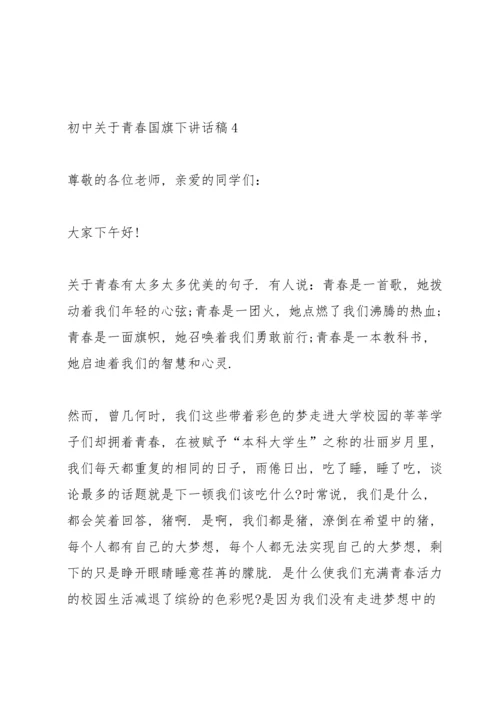 初中关于青春国旗下讲话稿范文10篇.docx