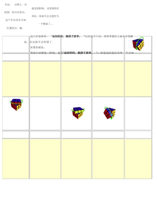 三阶魔方公式 图解入门新手学习基础.docx