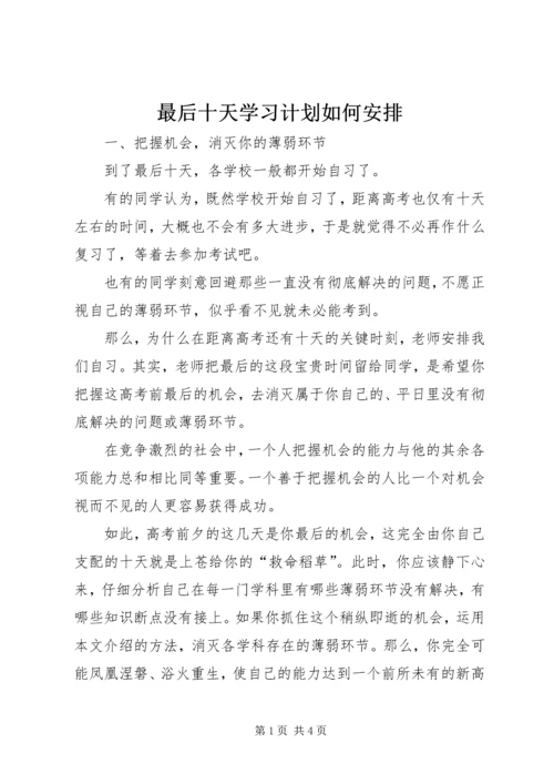 最后十天学习计划如何安排.docx