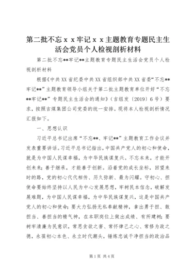 第二批不忘ｘｘ牢记ｘｘ主题教育专题民主生活会党员个人检视剖析材料.docx