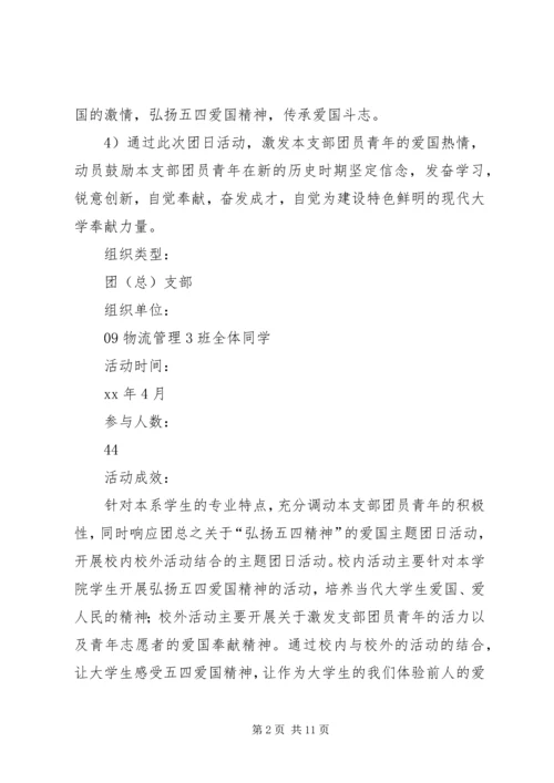 五四爱国主题团日活动总结.docx