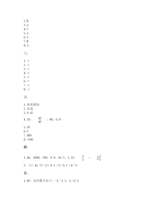 小学毕业班数学检测题附完整答案（网校专用）.docx