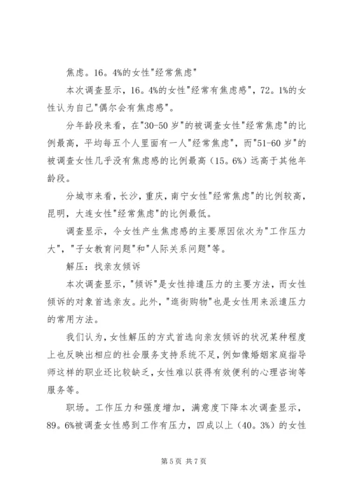 女性生活质量状况调研汇报.docx