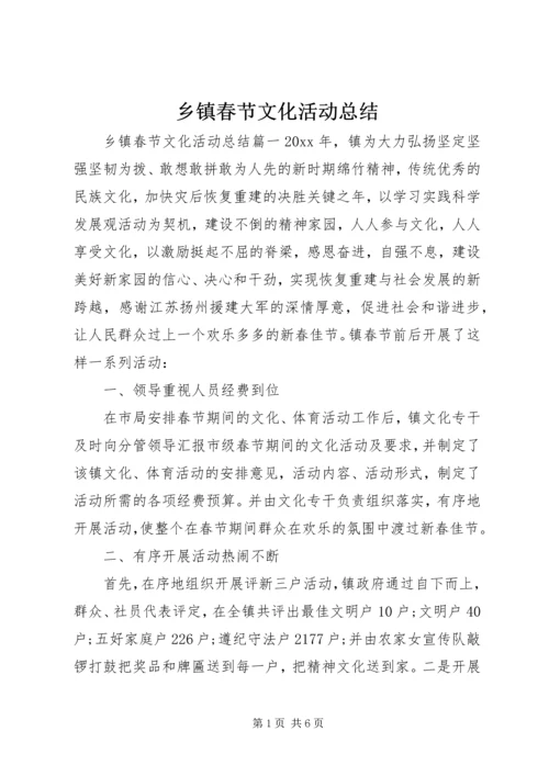 乡镇春节文化活动总结.docx