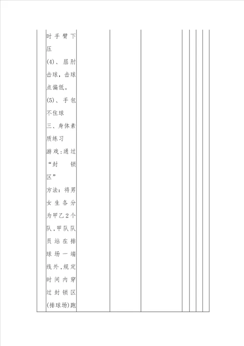 排球正面屈体扣球技术教学教案3