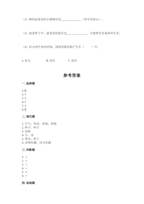 科学四年级下册第一单元植物的生长变化测试卷及完整答案（典优）.docx