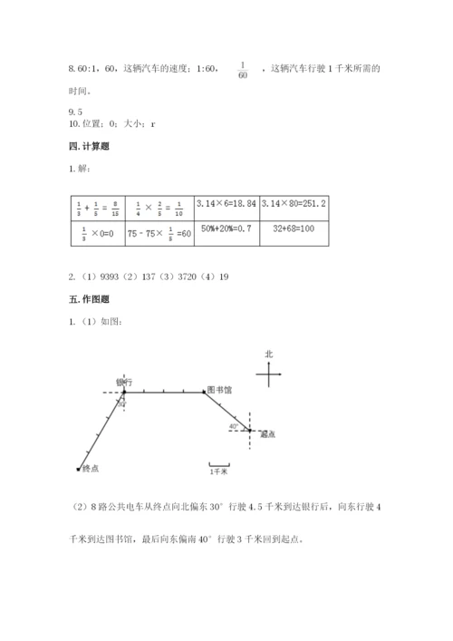2022人教版六年级上册数学期末测试卷（全国通用）.docx