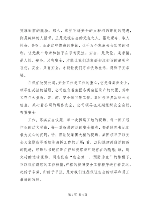 关注安全平安是福物贸安全演讲 (2).docx