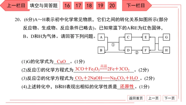 人教版化学九年级下册期中检测卷 习题课件（35张PPT）