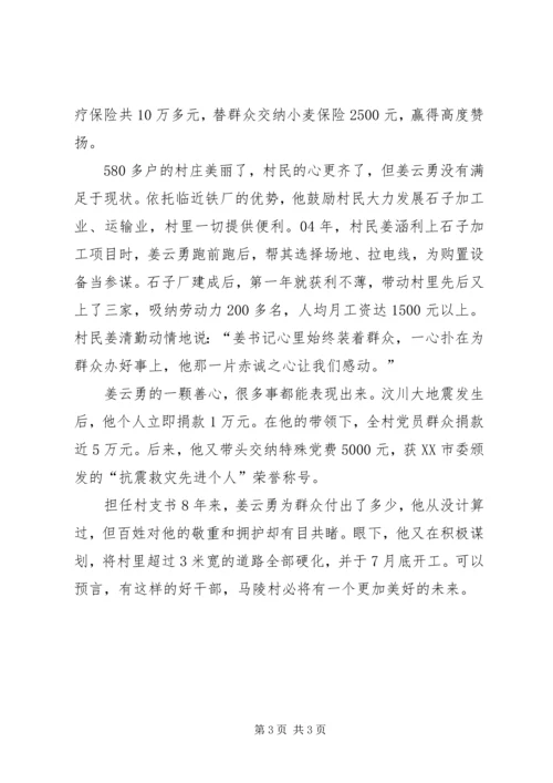 市优秀共产党员（先进村党支部书记）事迹材料 (2).docx