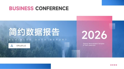 红蓝双色简洁数据报告PPT模板