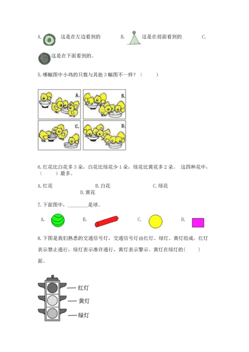 人教版一年级上册数学期中测试卷带答案解析.docx