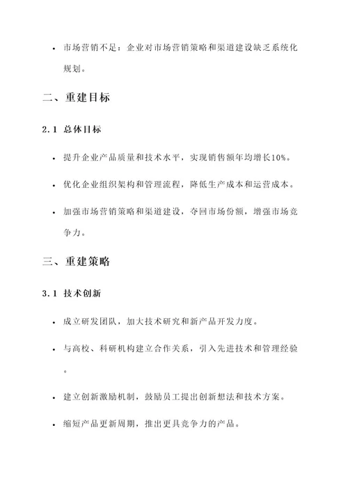 企业的重建方案