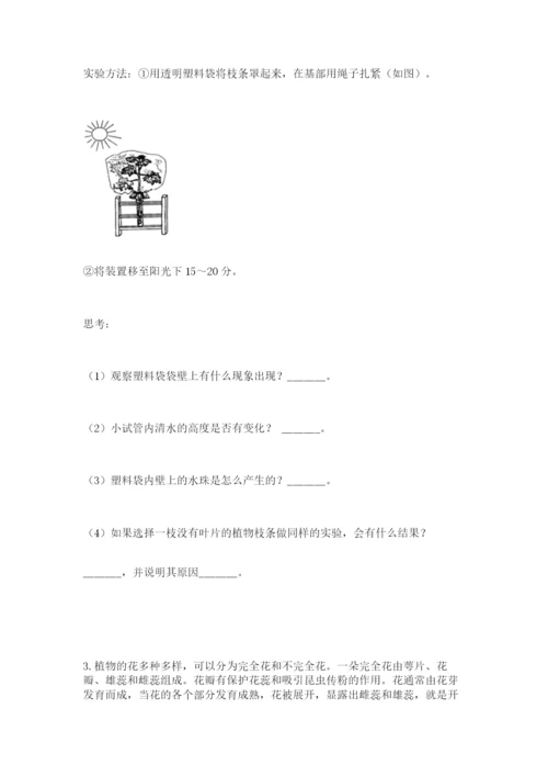 科学四年级下册第一单元《植物的生长变化》测试卷【重点】.docx