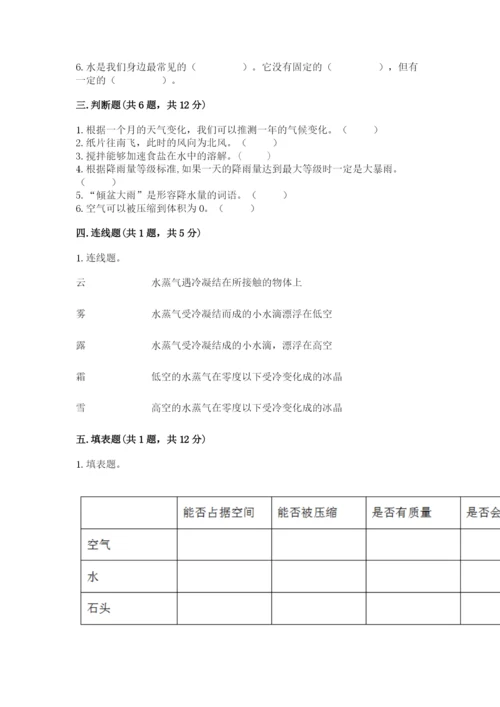 教科版三年级上册科学期末测试卷（考点精练）.docx