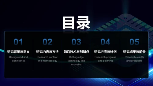 蓝色科技风电子信息工程专业开题答辩PPT模板