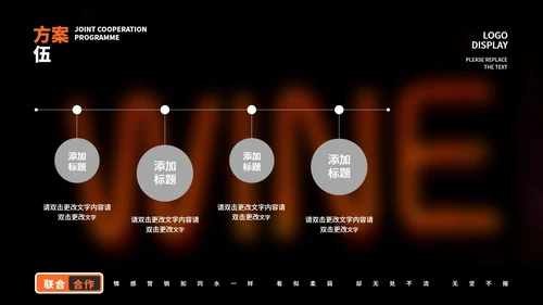 黑色科技风联合合作方案PPT模板