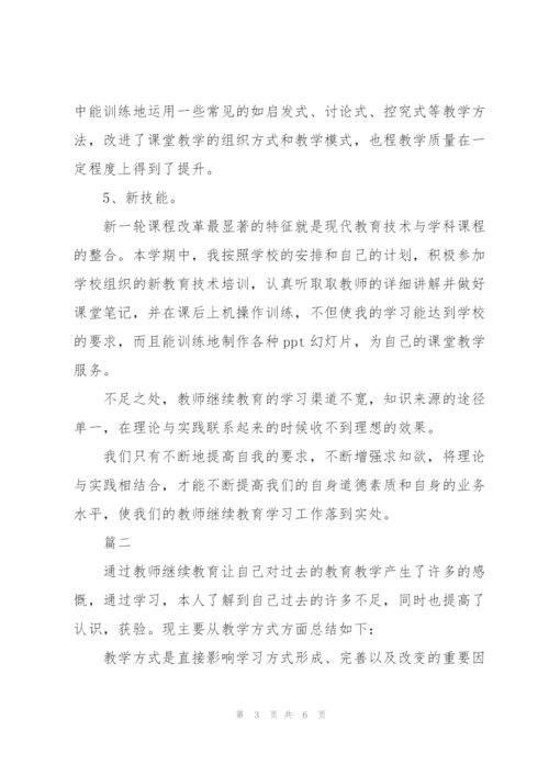 教师继续教育培训学习学期总结.docx