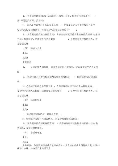 学校新冠肺炎疫情应急预案