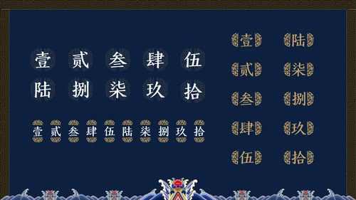 中纹之美蓝色夏朝服通用PPT模板