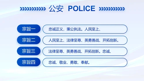 蓝色公安警察年度工作计划动态PPT