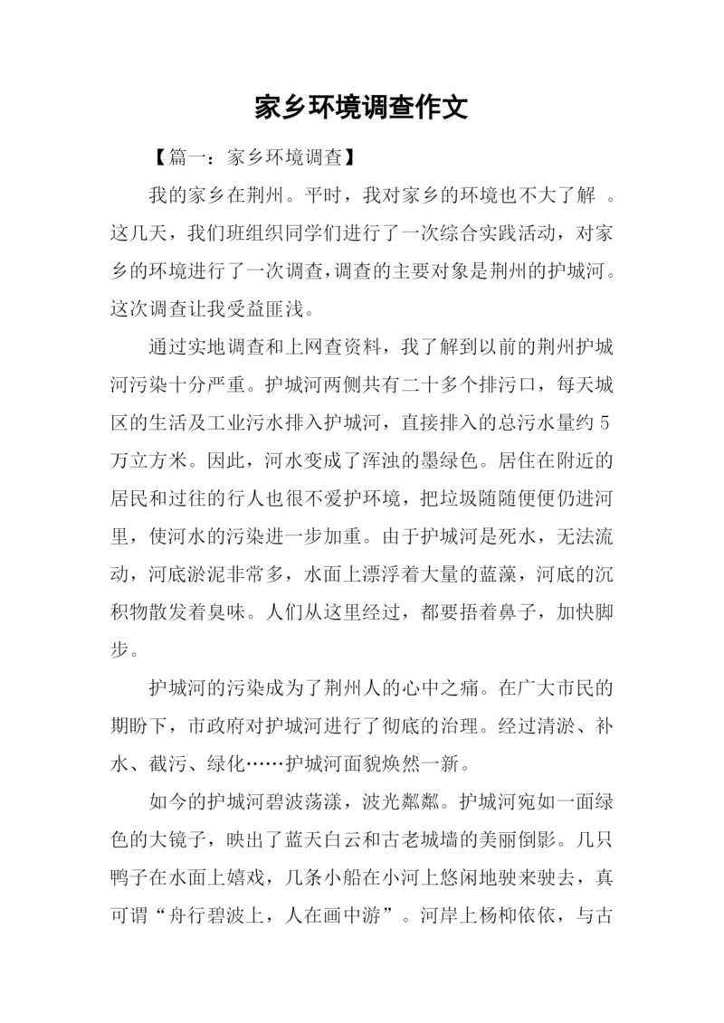 家乡环境调查作文.docx
