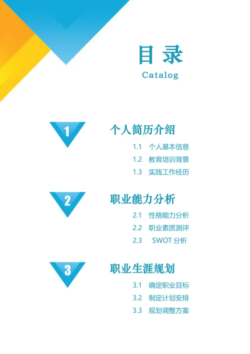 职业生涯规划书简约风模板