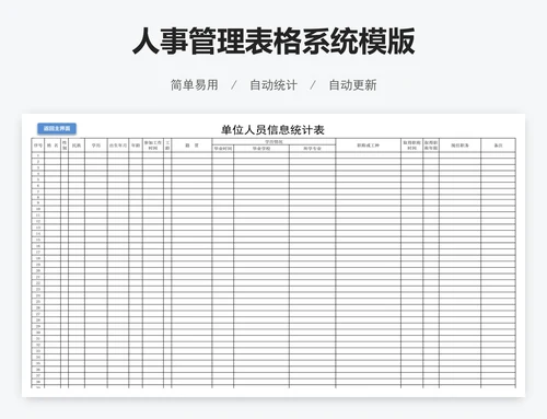 人事管理表格系统模版