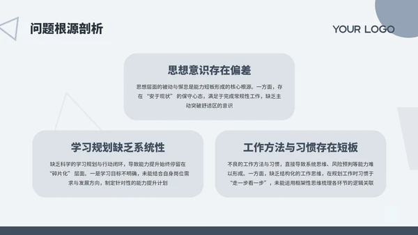 蓝色几何个人述职报告通用PPT模板