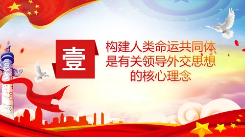 外交思想学习纲要构建人类命运共同体PPT模板