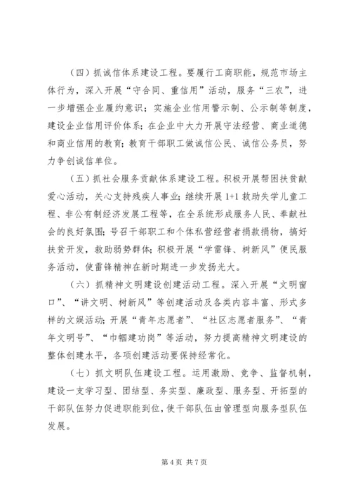 某县工商行政管理局精神文明创建规划.docx