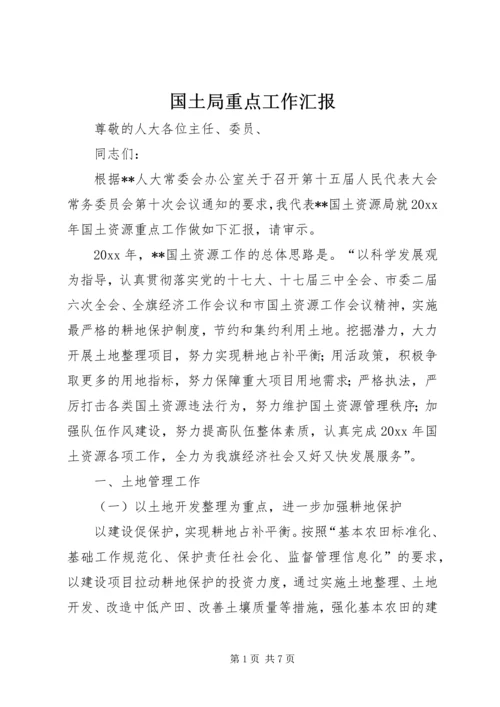 国土局重点工作汇报.docx