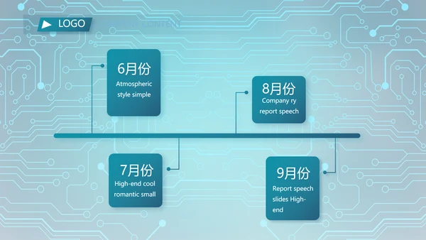 蓝色电子信息科技工作总结汇报PPT