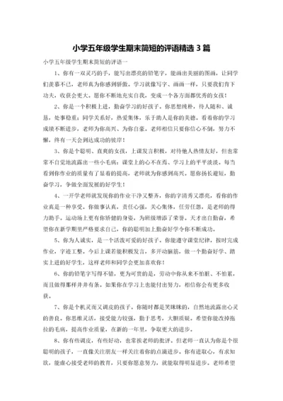 小学五年级学生期末简短的评语精选3篇.docx