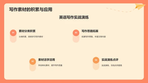 红色插画风学生英语学习成果汇报展示PPT模板