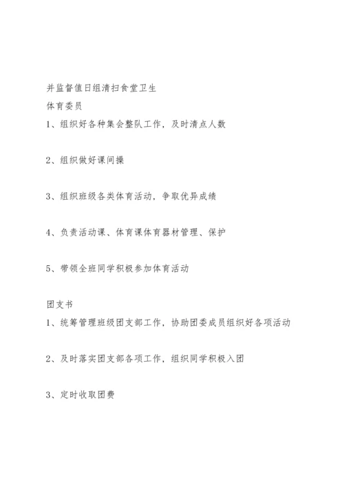 初中班干部职责.docx