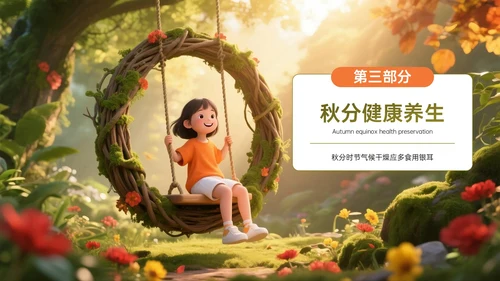 橙墨绿色3D秋分节气知识PPT模板
